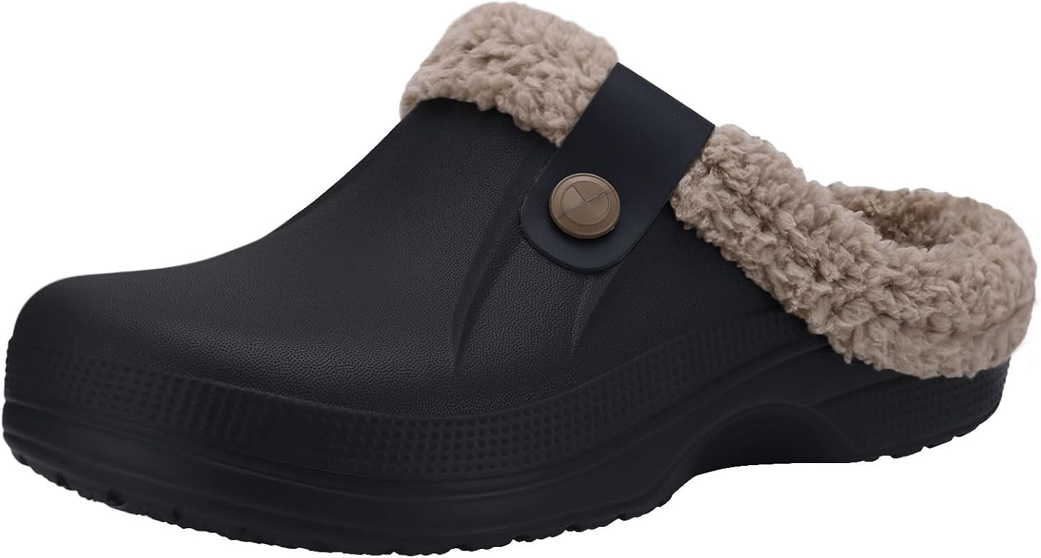 Fuzzy Fur Lined Clog Slippers with Memory Foam - Image 2