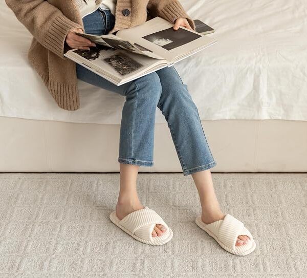Women's Memory Foam Open Toe Bedroom Slippers