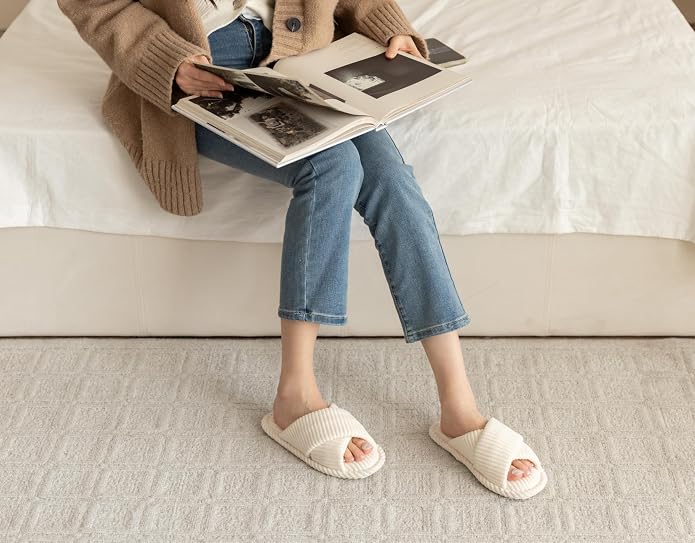 Women's Memory Foam Open Toe Bedroom Slippers