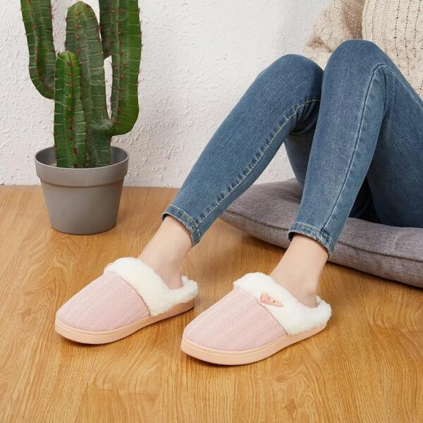 Women's Cute Fuzzy Memory Foam House Slippers