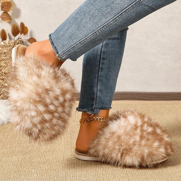 Women's Fuzzy Deer Print House Slippers