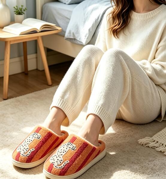 Unisex Cute Fuzzy Memory Foam Indoor Outdoor Slippers
