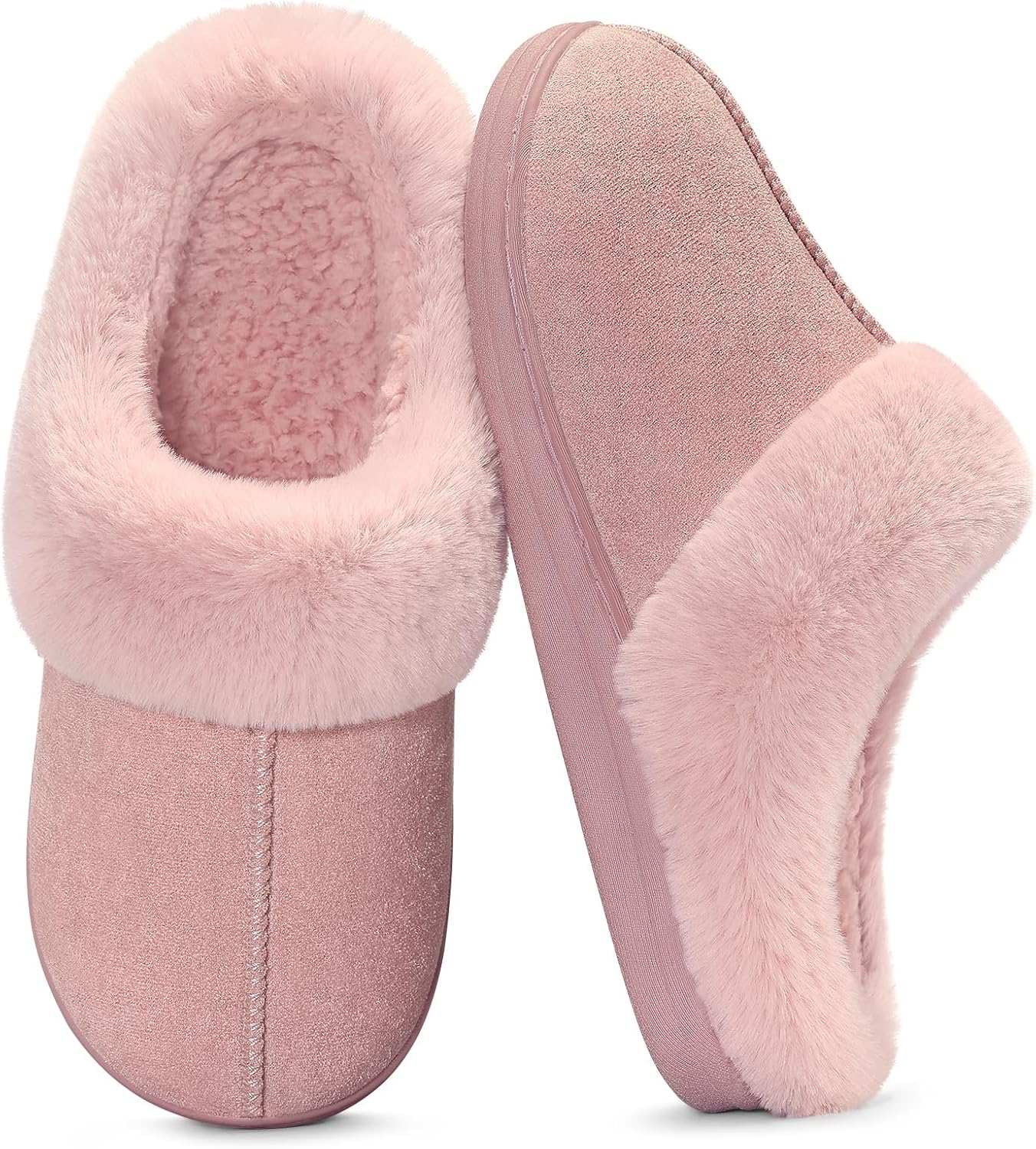 Women's Fuzzy Memory Foam Slip On House Slippers - Image 2